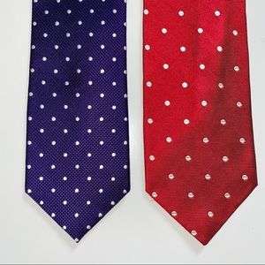 Lot of 2 Polka Dot Jos. A Bank Ties - 100% Silk